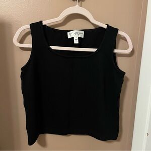 Vintage Y2K St. John Collection Santana Knit Black Sleeveless Classic Tank Top